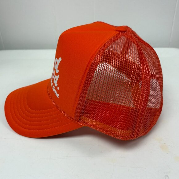 NHIM God Is Good Groovy Orange Trucker Hat, Size OSFM - Picture 2 of 6